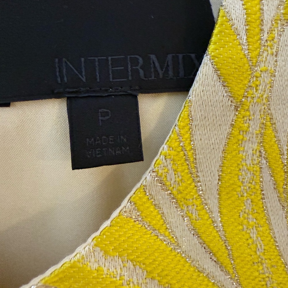 INTERMIX Yellow Clarke Jacquard Shift Dress - Picture 7 of 11